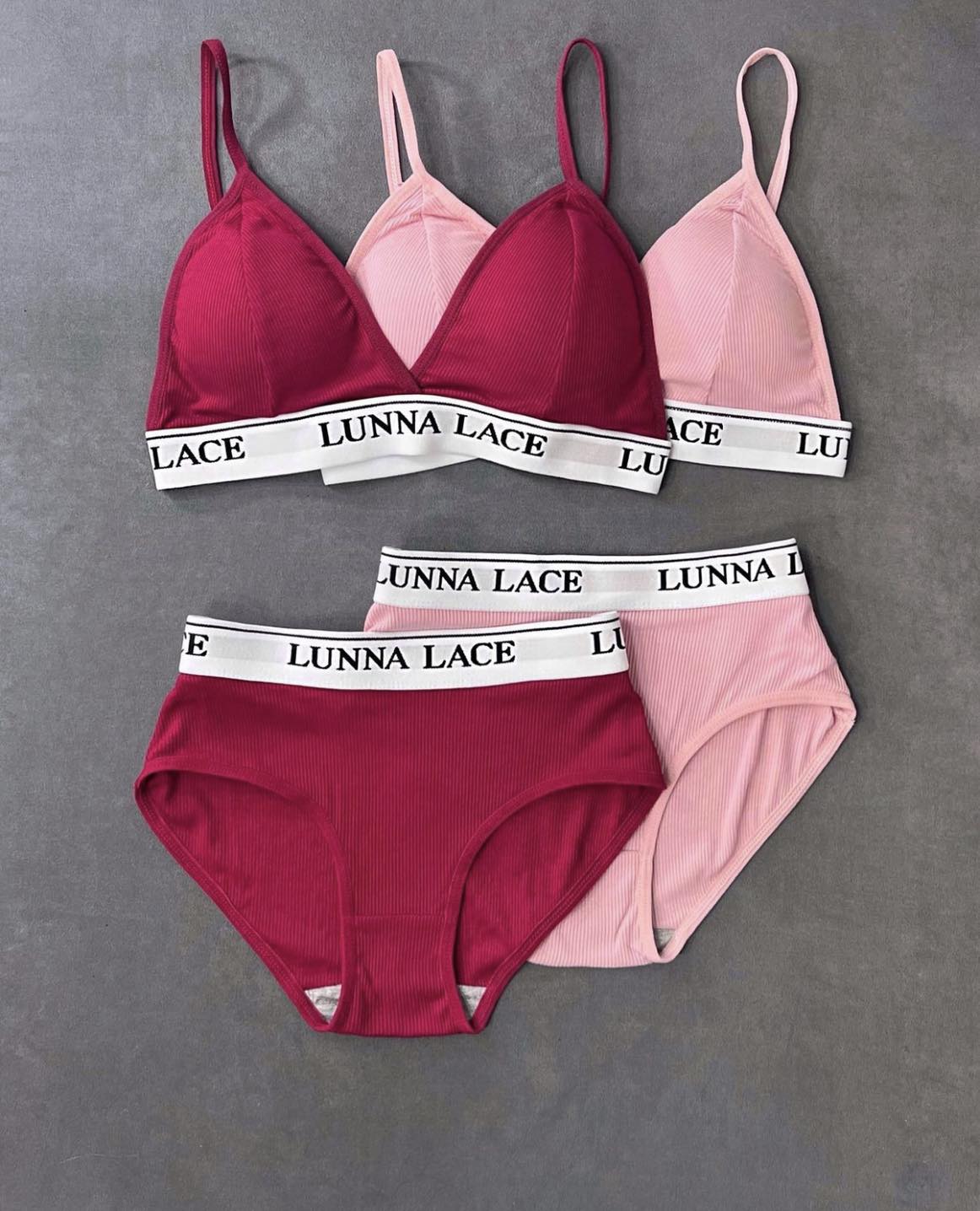 Lunna Lace Cotton Sports Fitness Bra & Underwear Set